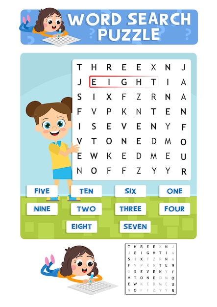 Premium Vector | Numbers crossword puzzle page numbers printable ...