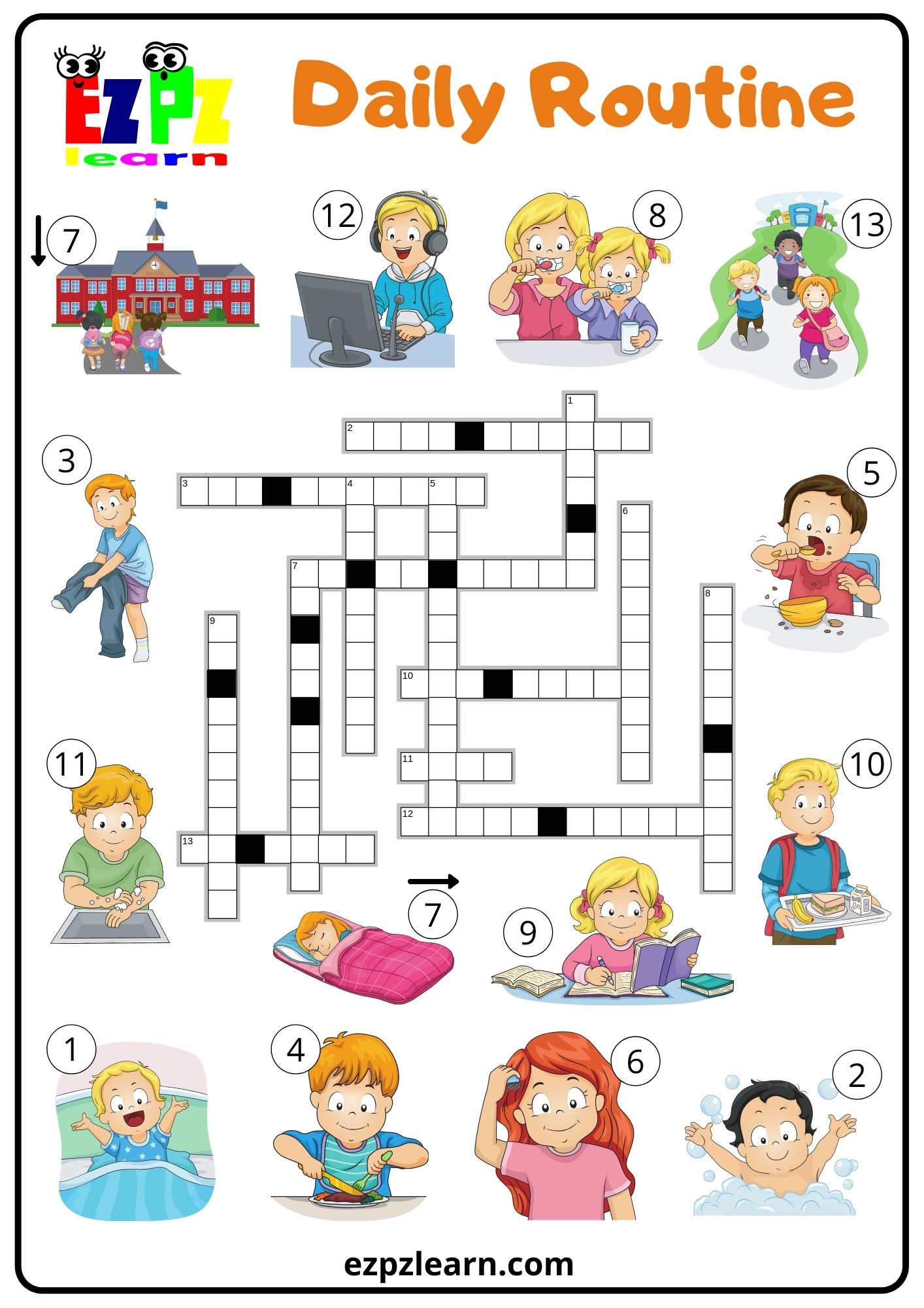 cross word worksheet