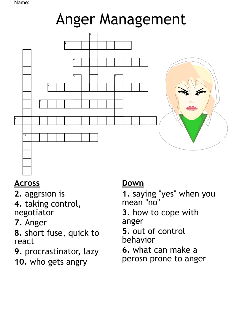 crossword puzzles for anger management