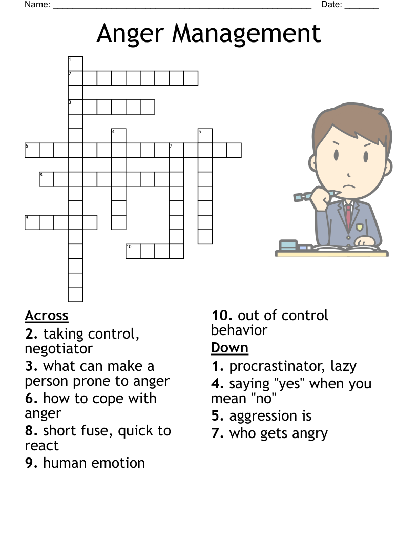 Anger Management Crossword - WordMint