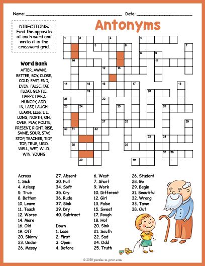 crossword puzzles vocabulary printable