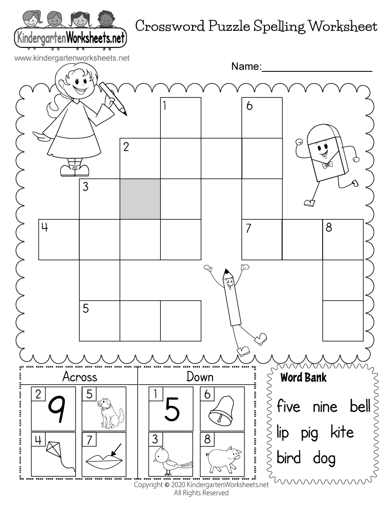Crossword Puzzle Spelling Worksheet - Free Printable, Digital, &  PDF