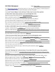 csi web adventures worksheet answers