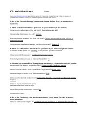 csi web adventures worksheet answers