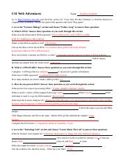 csi web adventures worksheet answers