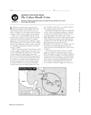 Geography Application: The Cuban Missile Crisis Worksheet for 8th ...