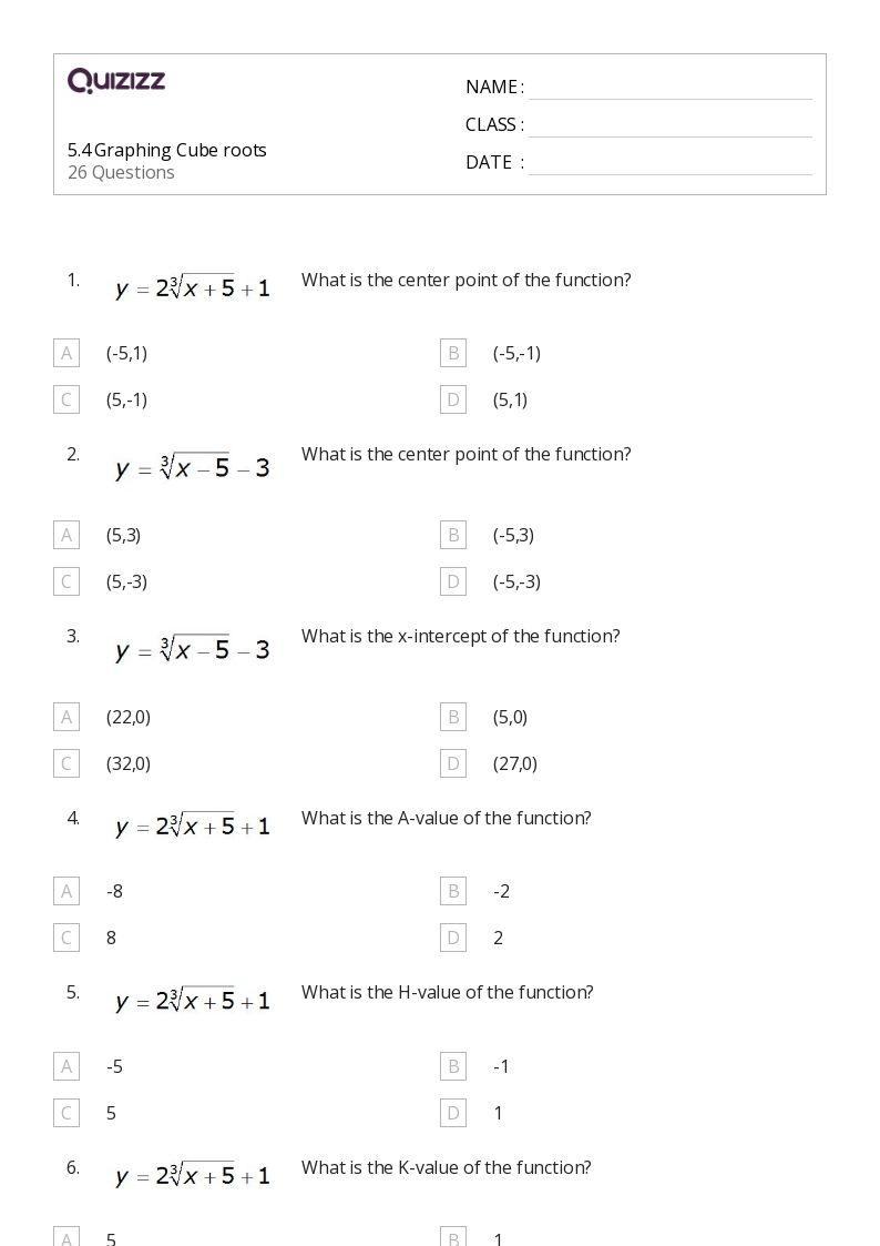 50 Cube Roots Worksheets For 11th Grade On Quizizz Free, 49% OFF