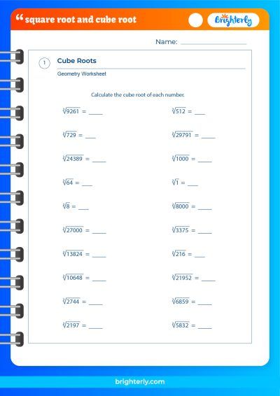 FREE Square Roots And Cube Roots Worksheets [PDFs] Brighterly