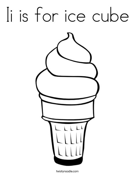 Ii is for ice cube Coloring Page - Twisty Noodle
