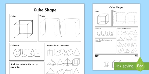 Cube Shapes Worksheet - Key Stage 1 - Primary Resource