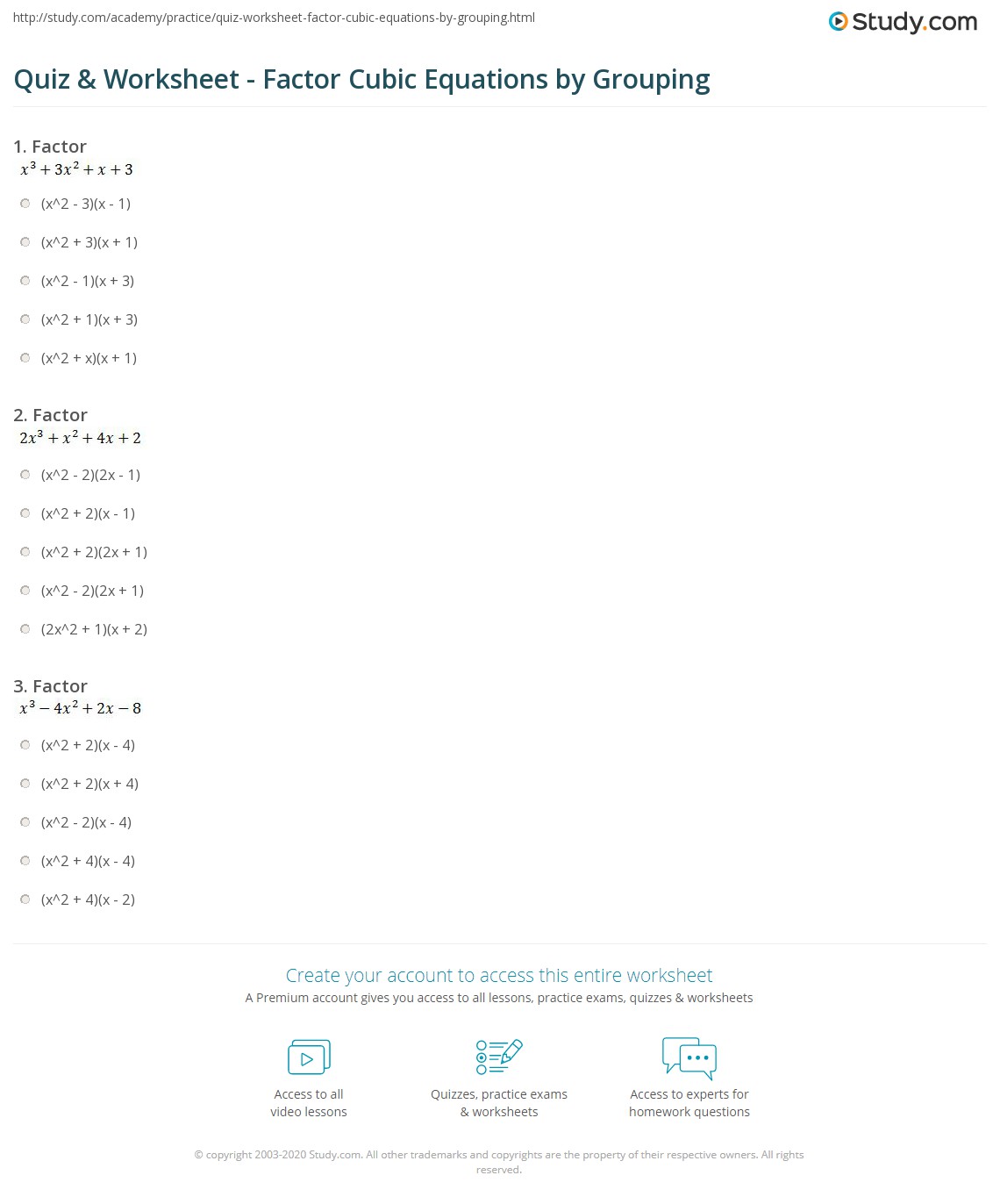 Factoring Cubic Equations Worksheet Top Sellers | yippencotextiles.nl