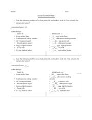 culinary conversions worksheet