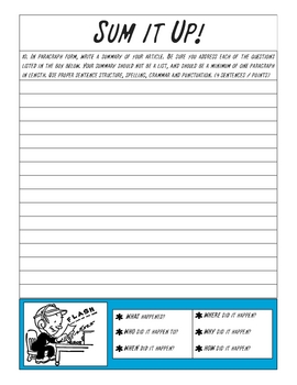 Current Events Worksheet for Middle &  High School - FREE by Mr ...