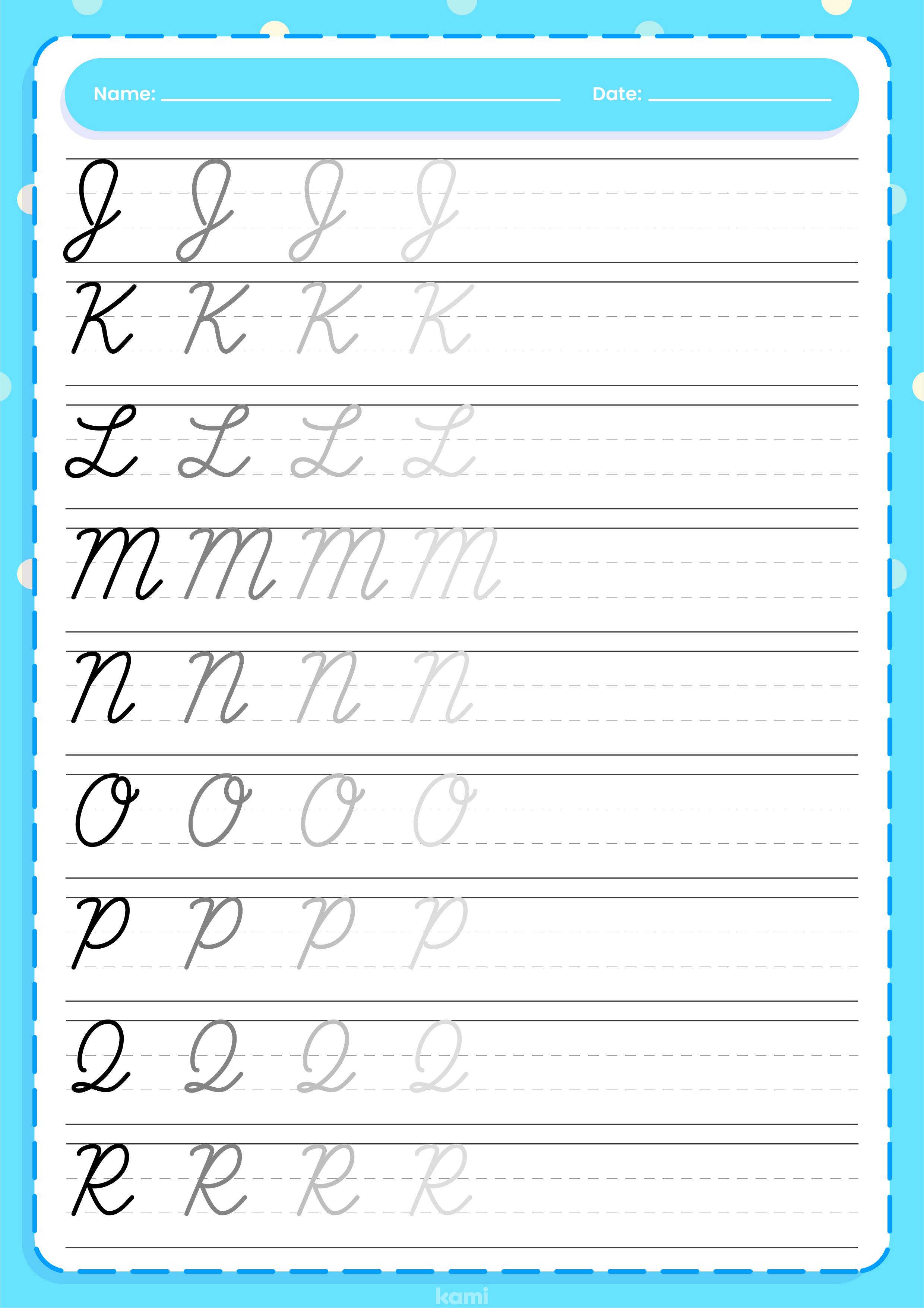 Cursive Handwriting Worksheet | Uppercase for Teachers | Perfect ...
