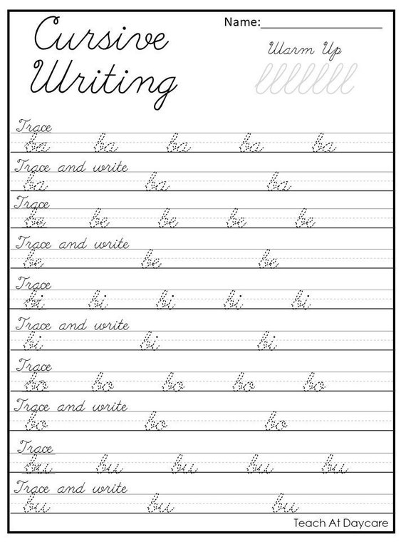 21 Cursive Handwriting Worksheets. Consonant and Vowel Tracing in ...