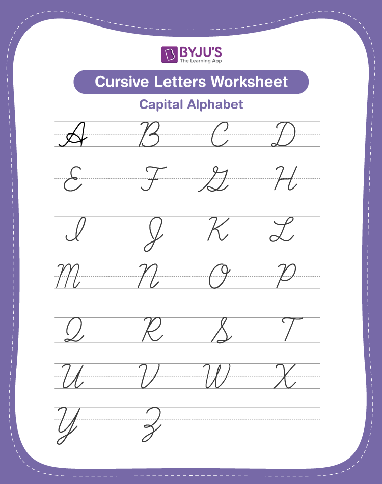 Cursive Capital Letters Worksheet | Free Printable Cursive Capital ...