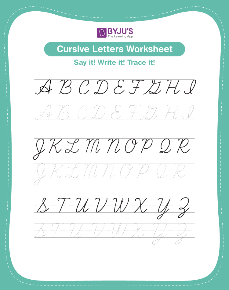 Cursive Capital Letters Worksheet | Free Printable Cursive Capital ...