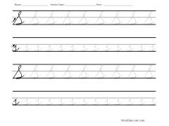 Tracing worksheet: Cursive letter S