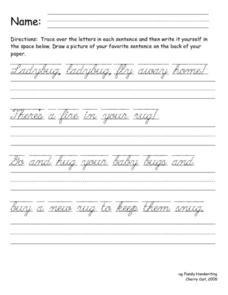 Writing Cursive Sentences Lesson Plan for 3rd - 4th Grade | Lesson ...