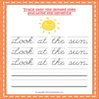 Senior Kg Cursive Writing Sentences Practice Worksheet 5
