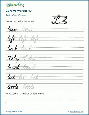 cursive words