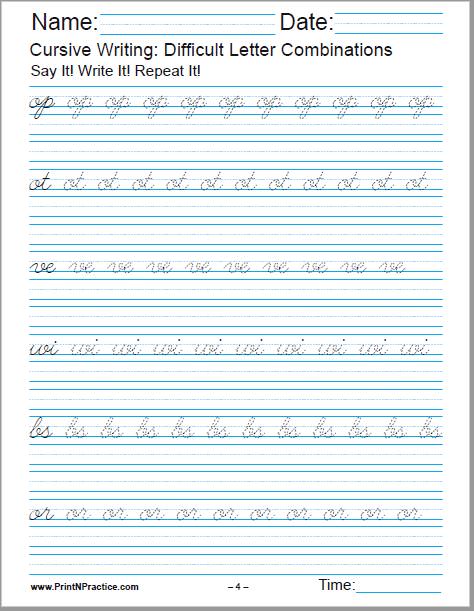 cursive worksheet for adults