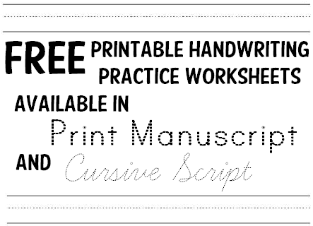 Handwriting Practice Worksheets - Free Printables in Print and ...