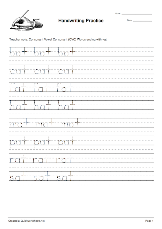 Guided Handwriting Practice Worksheet Generator - Quickworksheets.net
