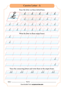 cursive worksheet printable