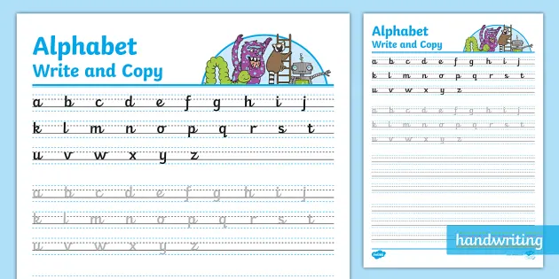 cursive writing alphabet worksheet