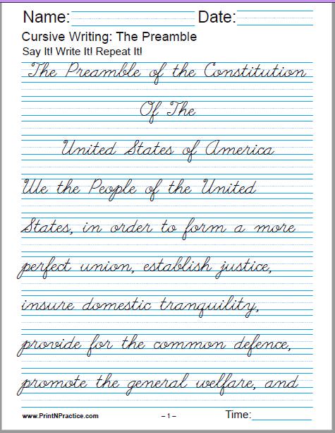 cursive writing worksheet for 3rd grade