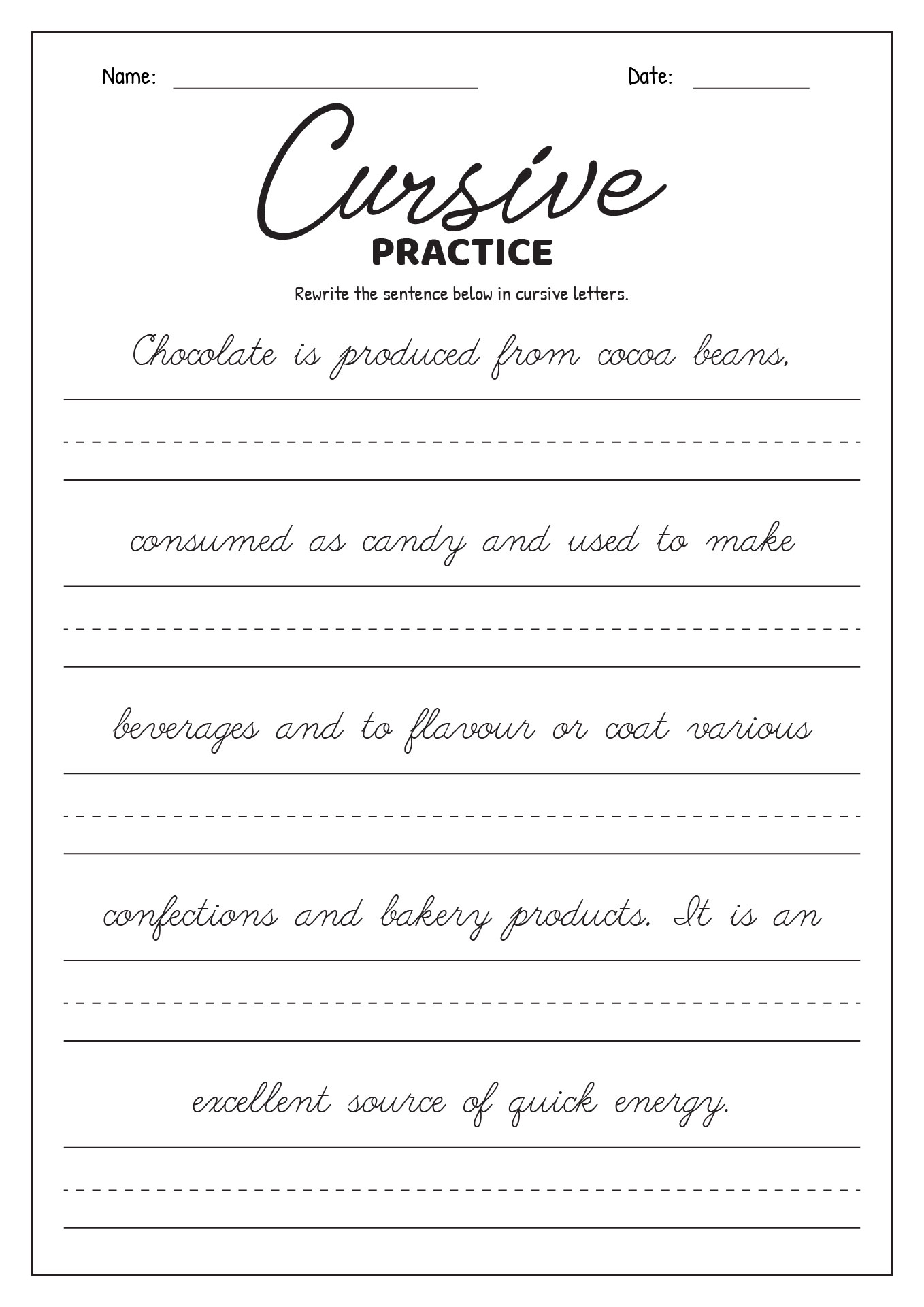 16 Cursive Writing Worksheets For 3rd Grade - Free PDF at ...