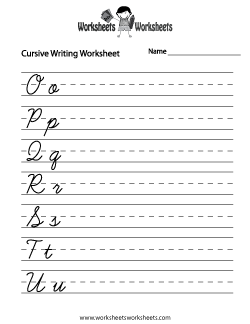 cursive writing worksheet for 3rd graders