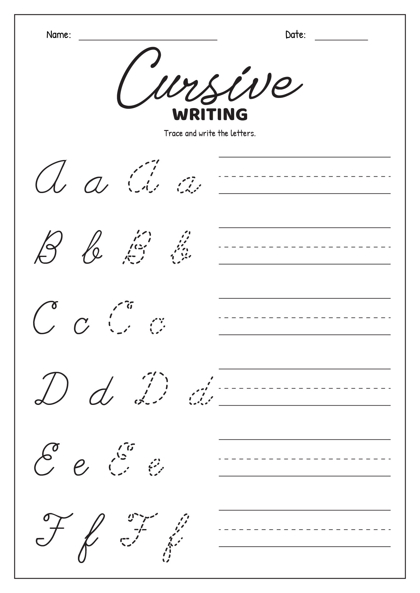 16 Cursive Writing Worksheets For 3rd Grade - Free PDF at ...