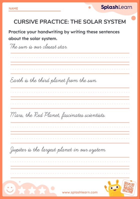 cursive writing worksheet for 3rd graders