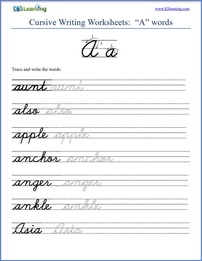 cursive writing worksheets | Worsheets library