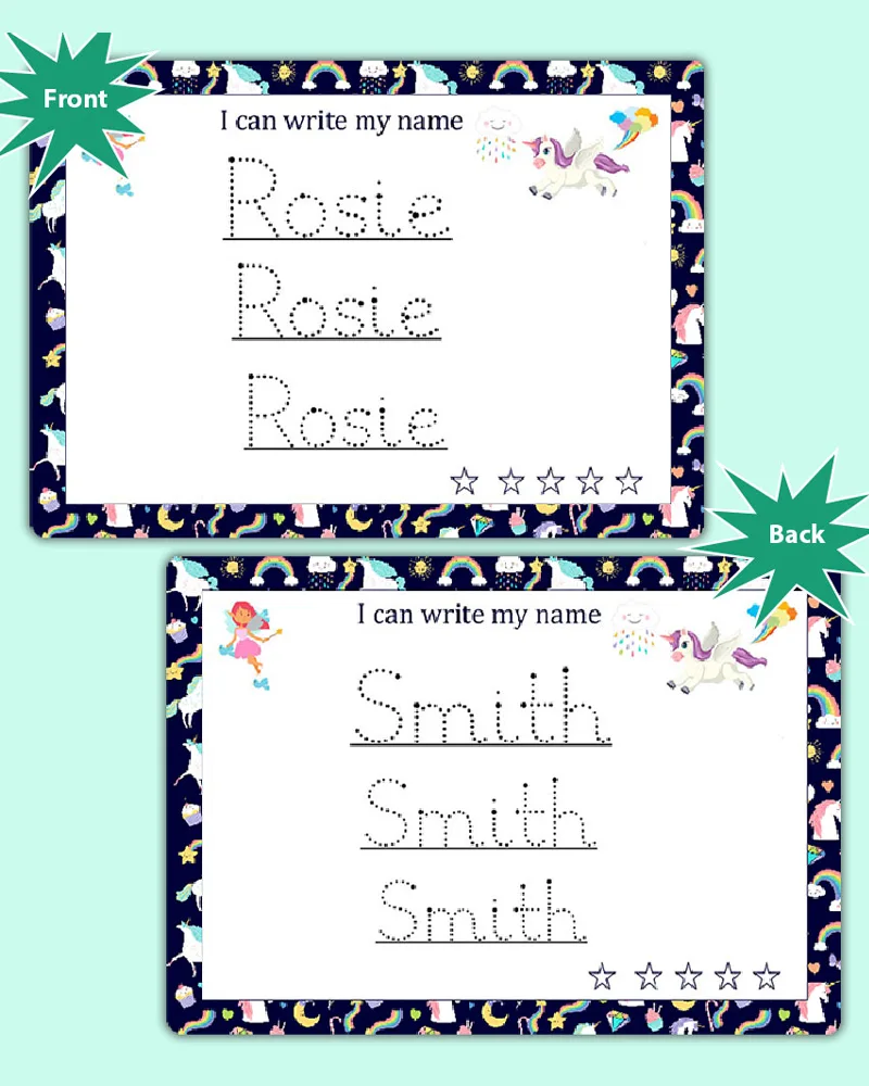 custom name tracing preschool worksheet