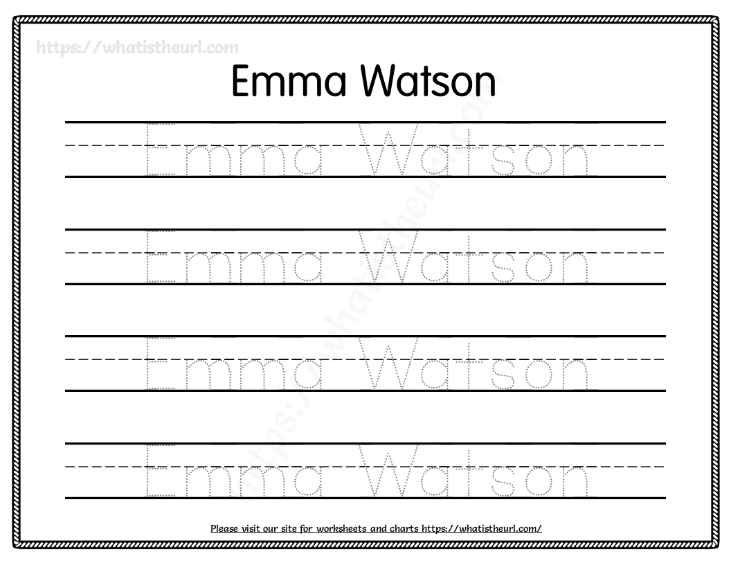 custom name tracing preschool worksheet