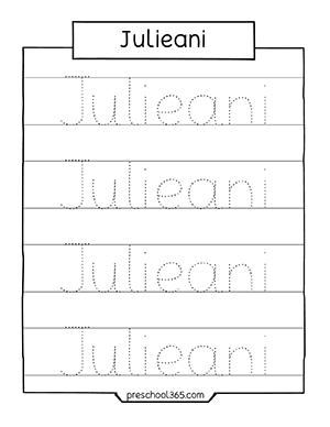 custom name tracing worksheet for preschool