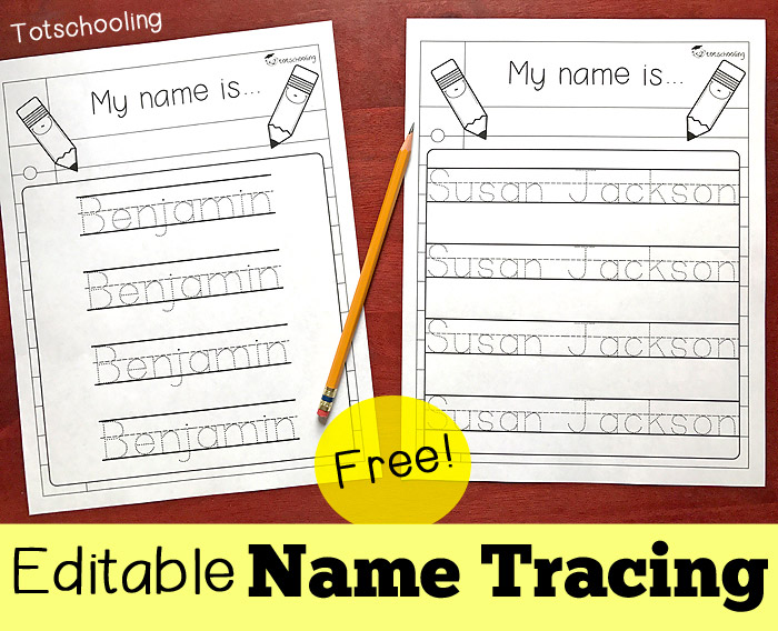custom name tracing worksheet for preschool