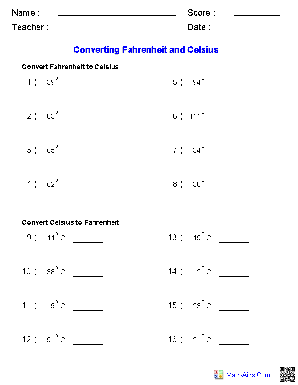 Measurement Worksheets | Dynamically Created Measurement Worksheets