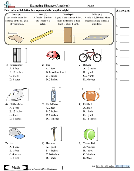Measurement Worksheets | Free - CommonCoreSheets