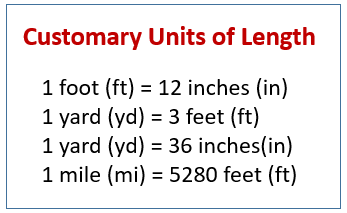Convert Customary Units of Length (examples, solutions, videos ...