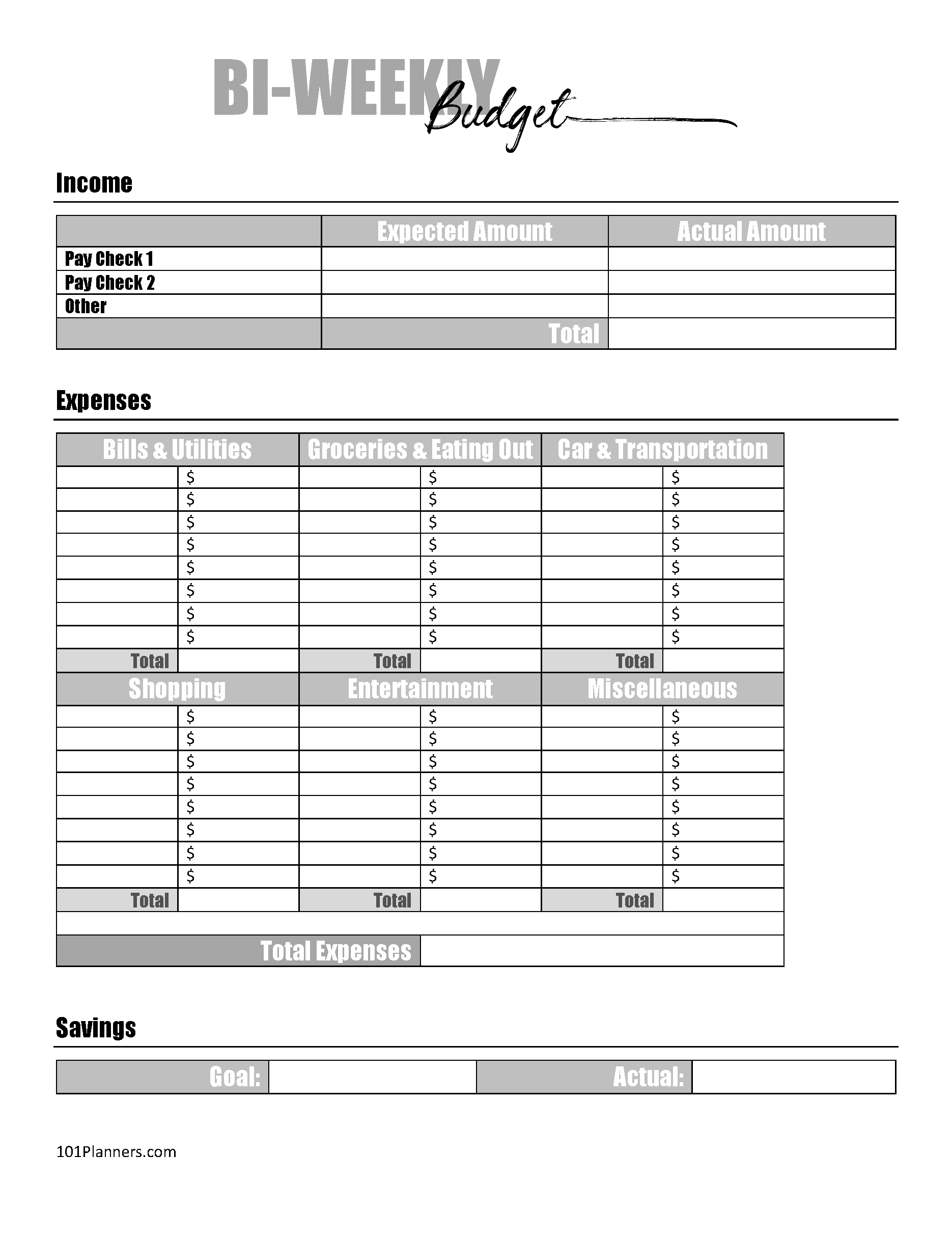 FREE Budget Sheet Template | Printable and Editable