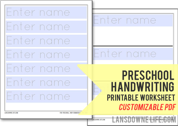 Preschool handwriting worksheet: FREE printable! - Lansdowne Life