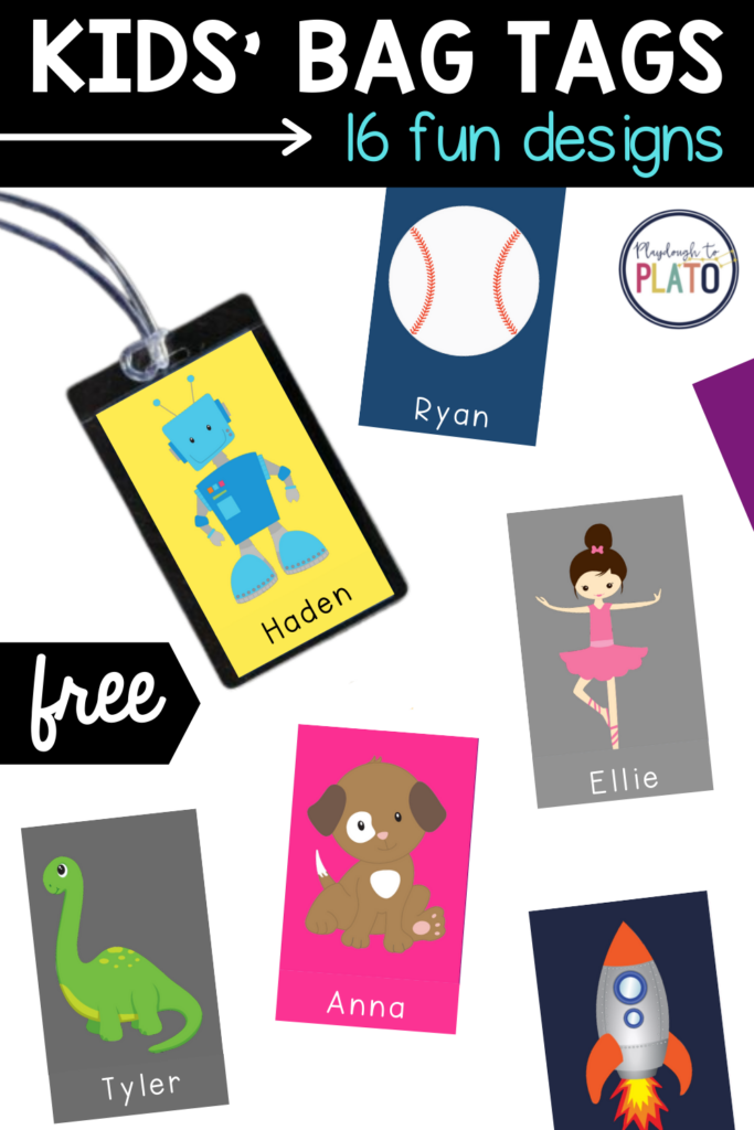 Free Kids Bag Tags - Playdough To Plato