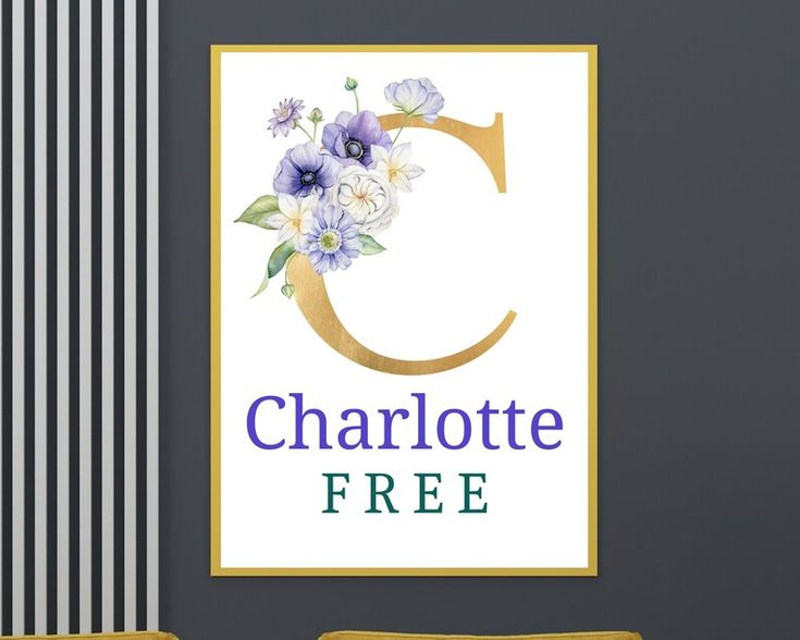 Charlotte Name Decor, CUSTOMIZABLE Girls Name Wall Art Printable ...