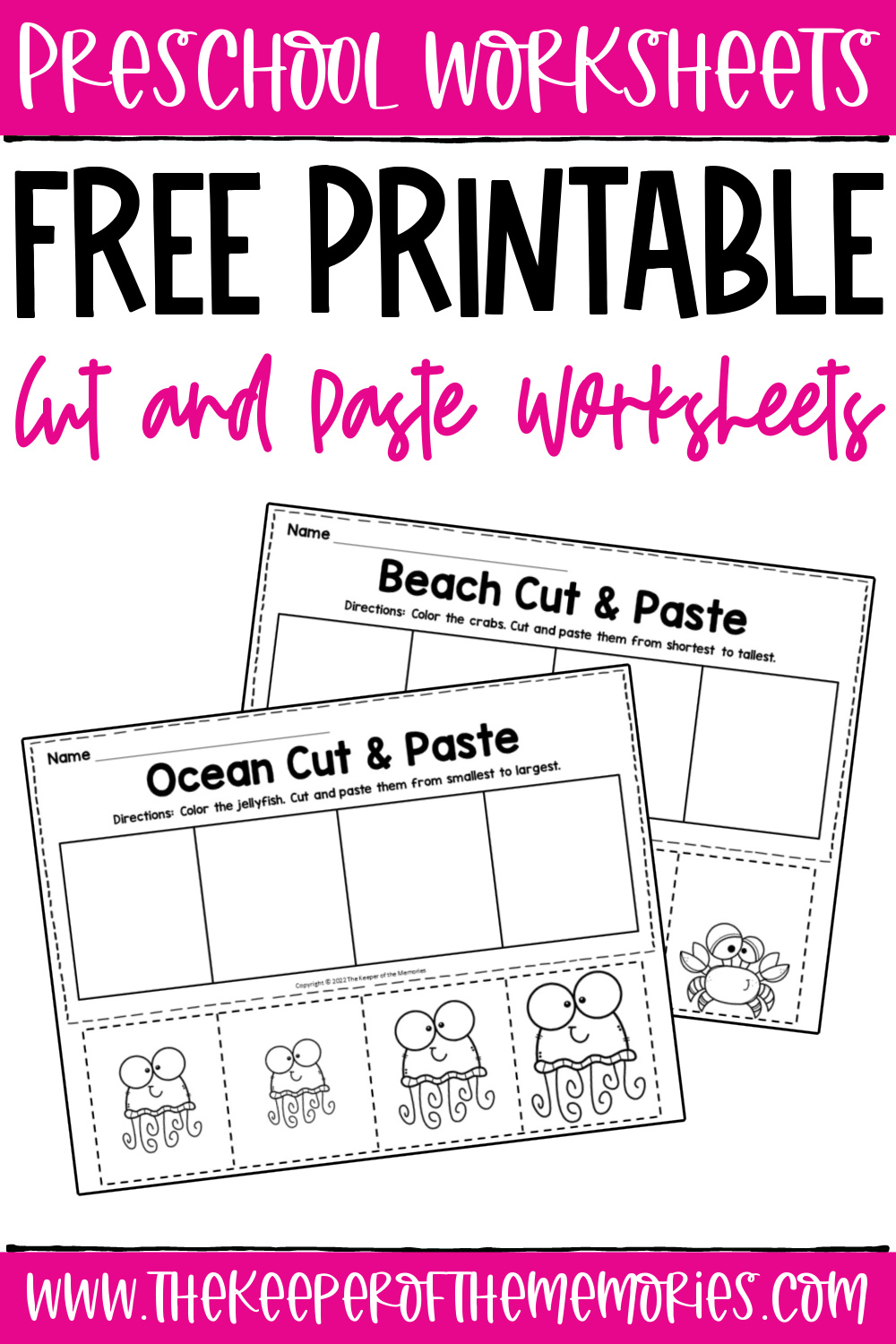 Cut and Paste Worksheets - The Keeper of the Memories