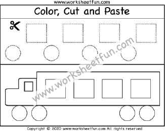 Cut and Paste Shapes - Rectangle and Circle - One Worksheet / FREE ...