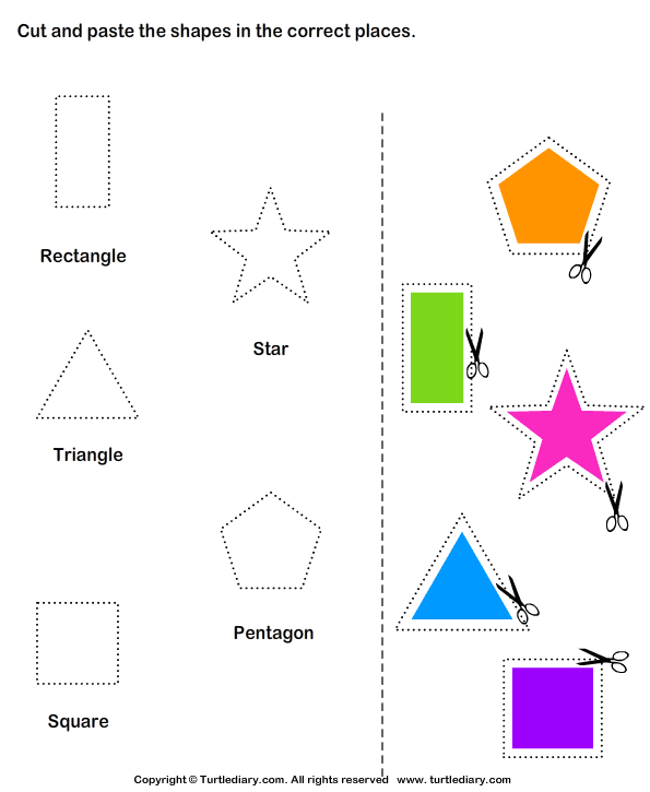 cut and paste shapes worksheet